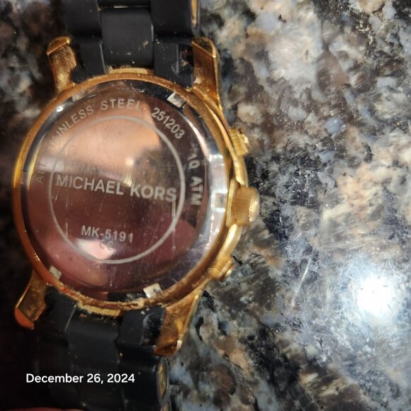 Michael Kors Matte Black Chronograph Wristwatch Style MK5191 BRAND NEW BATTERY - Picture 6 of 17